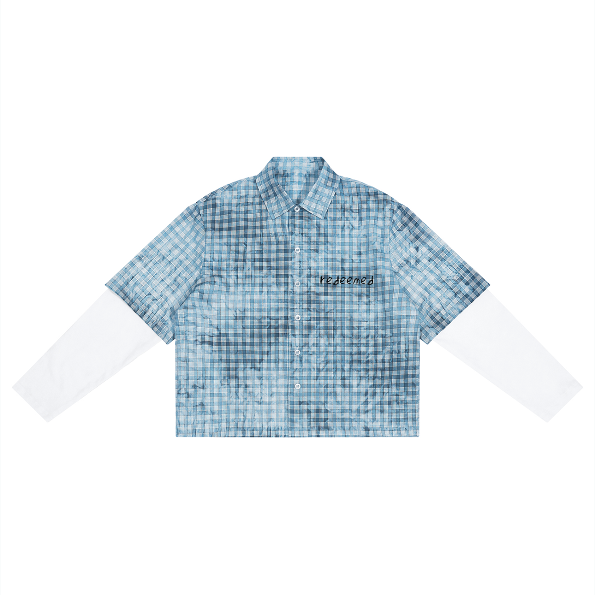Unisex Vintage Wash Plaid Short Sleeve Shirt