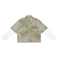 Unisex Vintage Wash Plaid Short Sleeve Shirt