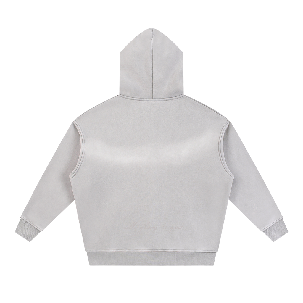 Sunfade Two-way Zipper Boxy Fleece Hoodie