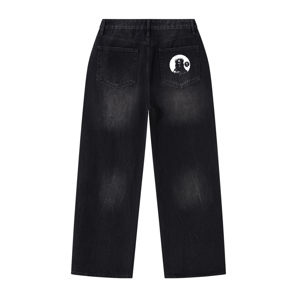Redeemed Men's Vintage Wash Wide Leg Jeans